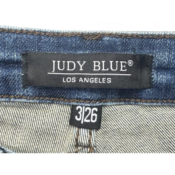 Judy Blue Women's Distressed Skinny Fit Blue Stretch Denim Jeans -3/26 (26x25.5) - Picture 4 of 6
